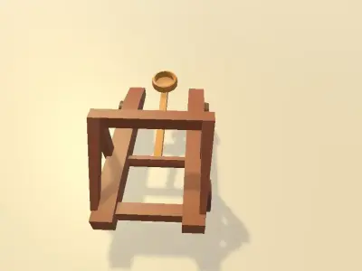 Catapult Low Poly Animated Low-poly 3D model