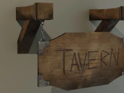 Tavern Sign Low-poly 3D model