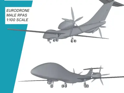 Eurodrone MALE RPAS NATO 3D print model