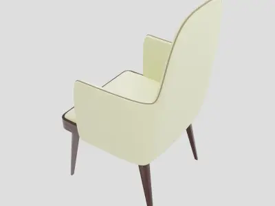 Armchair lounge chair with wooden legs Free 3D print model