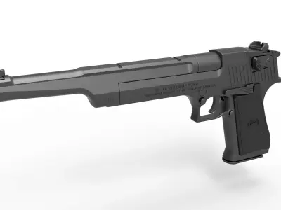 Pistol Desert Eagle 50 AE Magnum 10 inches barrel 3D model