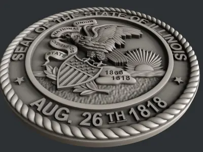 3d STL models for CNC router Seal Illinois 3D model