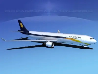 Airbus A330-300 Jet Airways 3D model