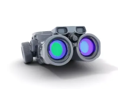 Tactical Binoculars Model Pack with Detailed Optics Low-poly 3D model
