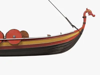Viking Longship Low-poly 3D model