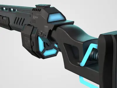 Sci-fi Photonic shotgun Low-poly 3D model
