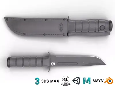 Usmc theatre made kabar Low-poly 3D model
