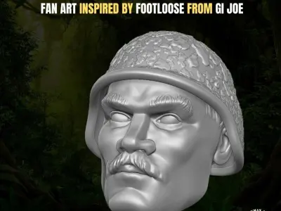 Jungle Specialist head for Action Figures 3D print model