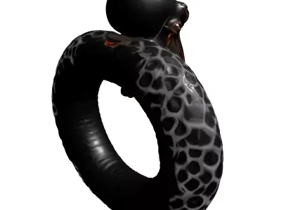 Stylized Metallic Octopus Ring Sculpture Low-poly 3D model purchase