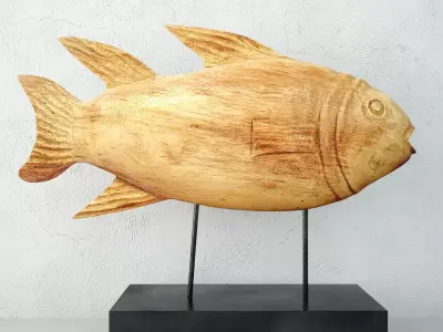 Wooden Fish Sculpture 2 3D model