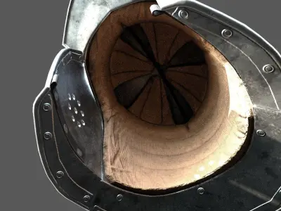 German burgonet helmet Low-poly 3D model