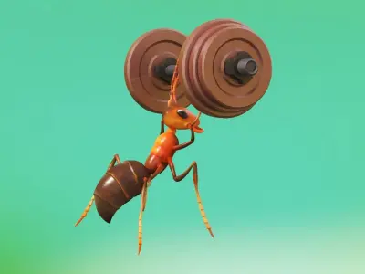 Ants black ants  insects Formicidae  arthropods army  3D model