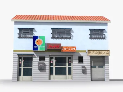 Japanese House x9 Low-poly 3D model