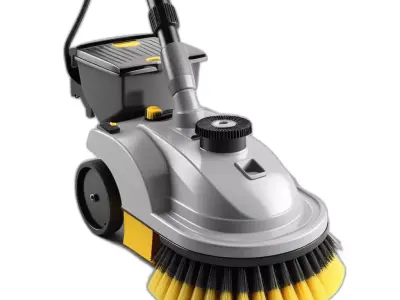 Industrial Floor Scrubber Cleaning Machine Low-poly 3D model