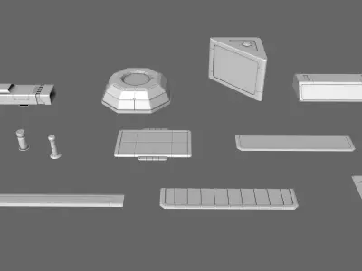 3D Sci-Fi Prop Kit Bash Free 3D model