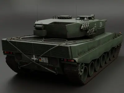 Tank Leopard 2A4 Game Ready PBR-materials Low-poly 3D model
