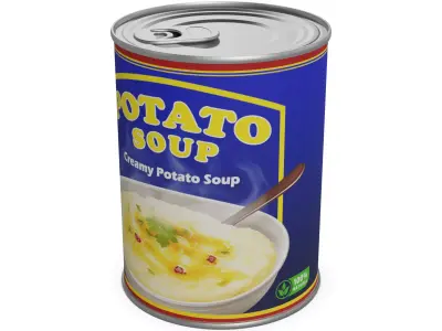 Soups and broths Potato Soup Low-poly 3D model