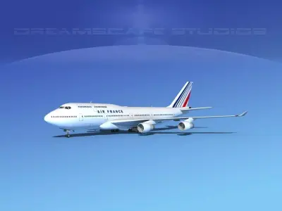 Boeing 747-400 Air France 3D model
