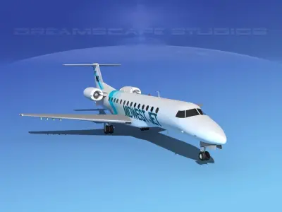 Embraer ERJ-135 Midwest Jet 3D model