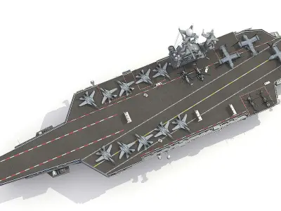 Aircraft carrier Low-poly 3D model