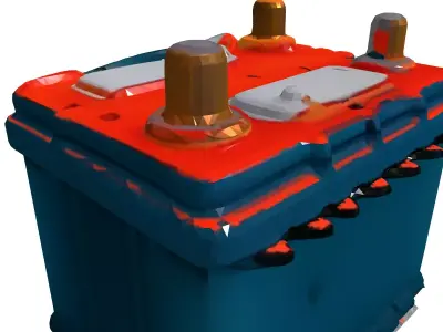 Realistic 12V Car Battery Low-poly 3D model