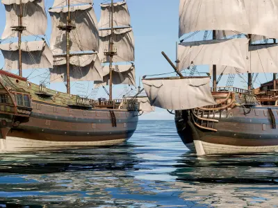 Pirate ship Low-poly 3D model