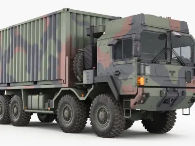 MAN HX77 container truck 3D model