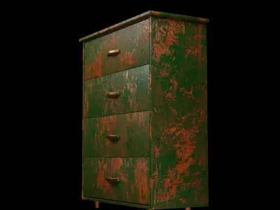 An old dresser optimized and game ready Free 3D model