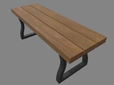 Low Poly Bench 03 Low-poly 3D model