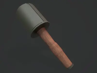 Stielhandgranate Grenade - Models and Textures Low-poly Low-poly 3D model