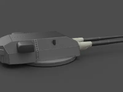 38 cm SK C34 naval gun Low-poly 3D model