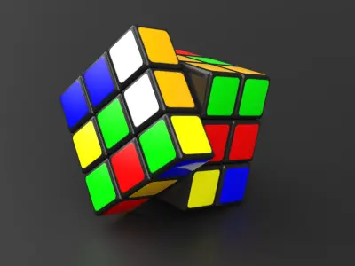 Animated Rubiks Cube 3x3 3D model