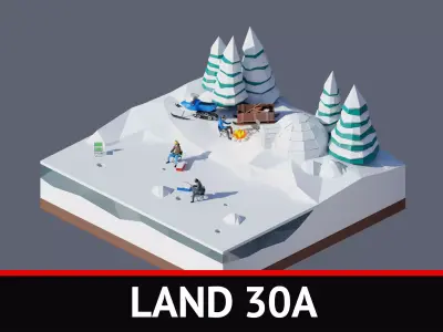 land 30A Low-poly 3D model