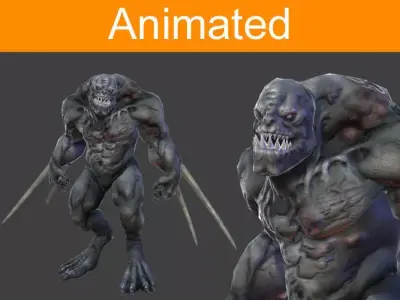 Character Reptil Low-poly 3D model