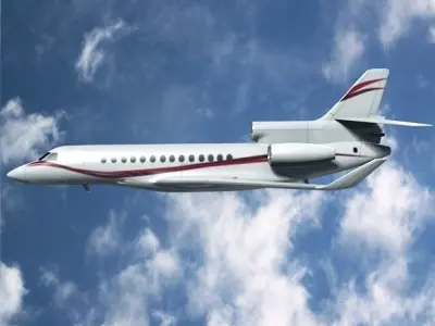 Dassault Falcon 7x business jet Low-poly 3D model