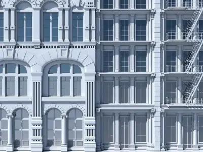 Commercial Building Facade 06 3D model