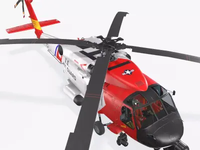  Sikorsky MH-60J Jay Hawk Basic Animation Low-poly 3D model