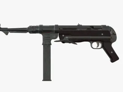MP 40 WW2 Submachine gun Low-poly 3D model