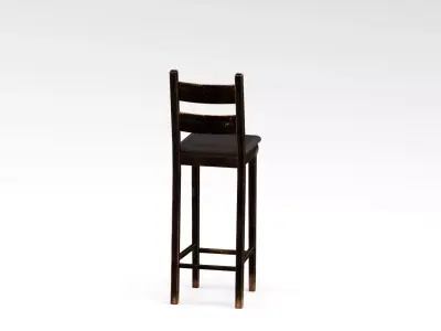 S00034 Wooden Bar Stool Lowpoly Free low-poly 3D model