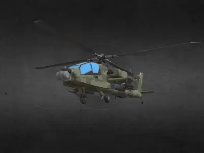 AH-64-Apache military helicopter Low-poly 3D model