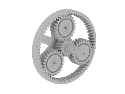 Planetary gear Low-poly 3D model