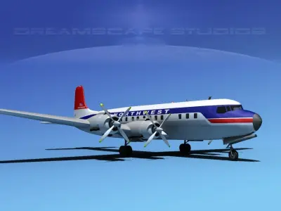 Douglas DC-7C Northwest Airlines 3D model