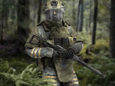 MILITARY Game Ready Character Russian Assault Soldier Low-poly 3D model