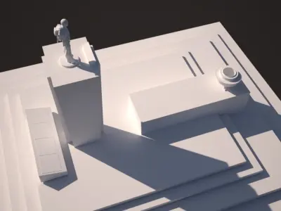 GHANA INDEPENDENCE SQUARE TORCHER Low-poly 3D model