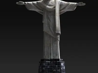 Christ statue Low-poly 3D model
