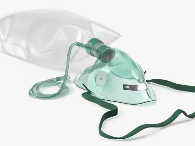 Inflated Oxygen Delivery Mask Green 3D model