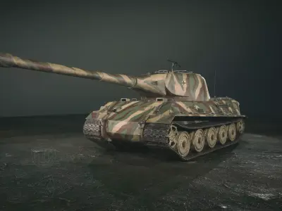 German Panzer VII Lowe Tank Low-poly 3D model