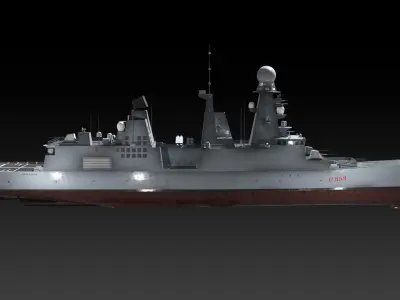 Horizon class destroyer ITS Andrea Doria Low-poly 3D model