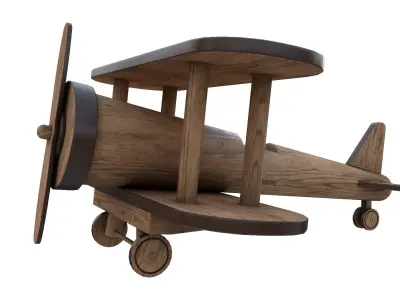 Wood Airplane Low-poly 3D model
