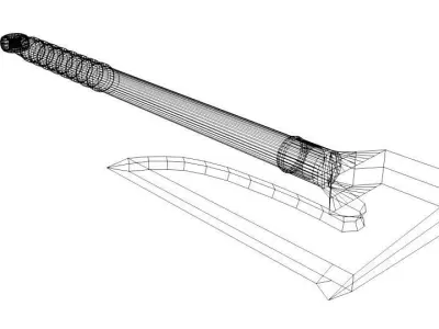 Battle Axe - One Handed Bearded 3D model